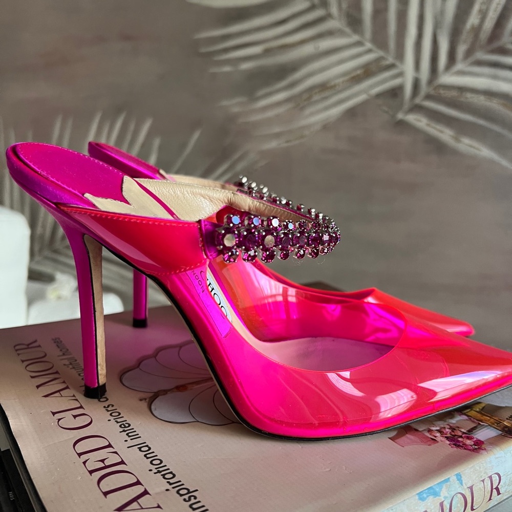 Jimmy Choo Vibrant Pink Embellished Heels